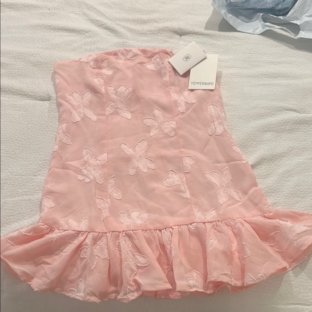 Peppermayo Pink Strapless Dress